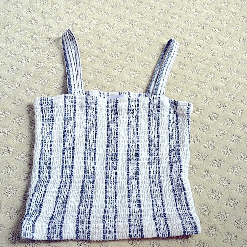 vestique blue and white striped tank top size S
